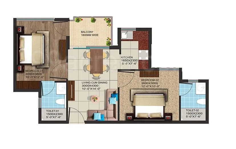 AIPL Club Residences, floor plan 1