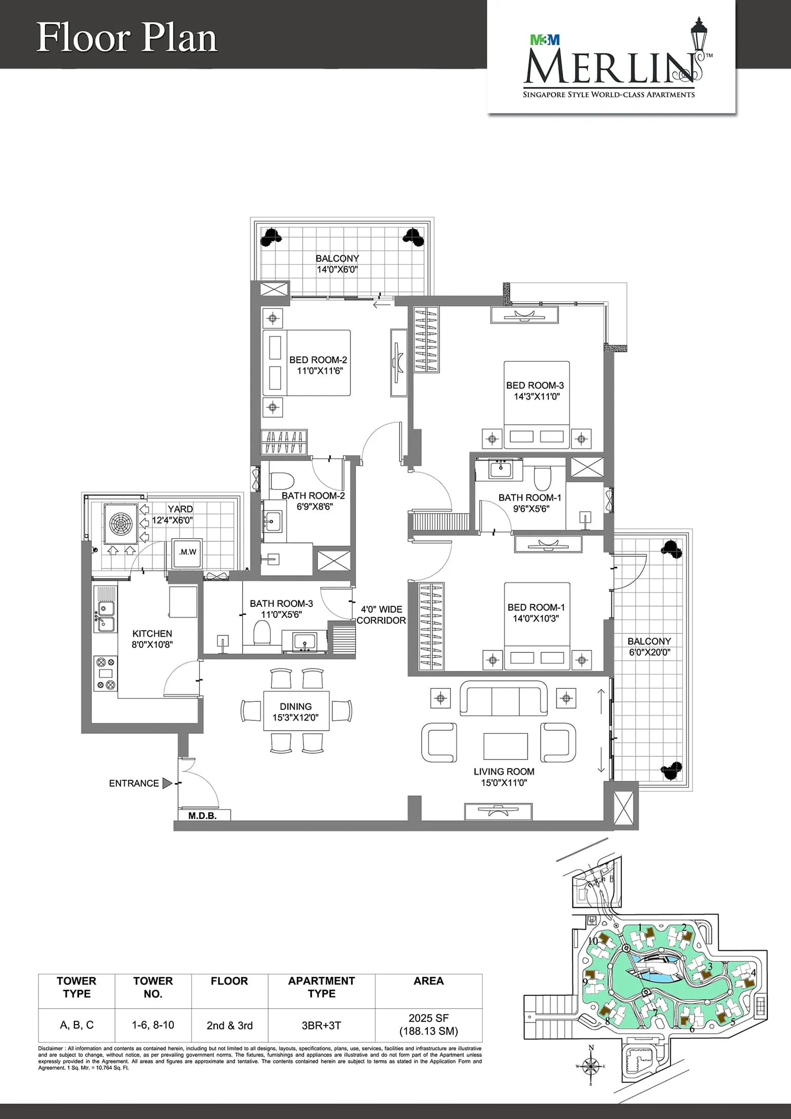 M3M Merlin, floor plan 1