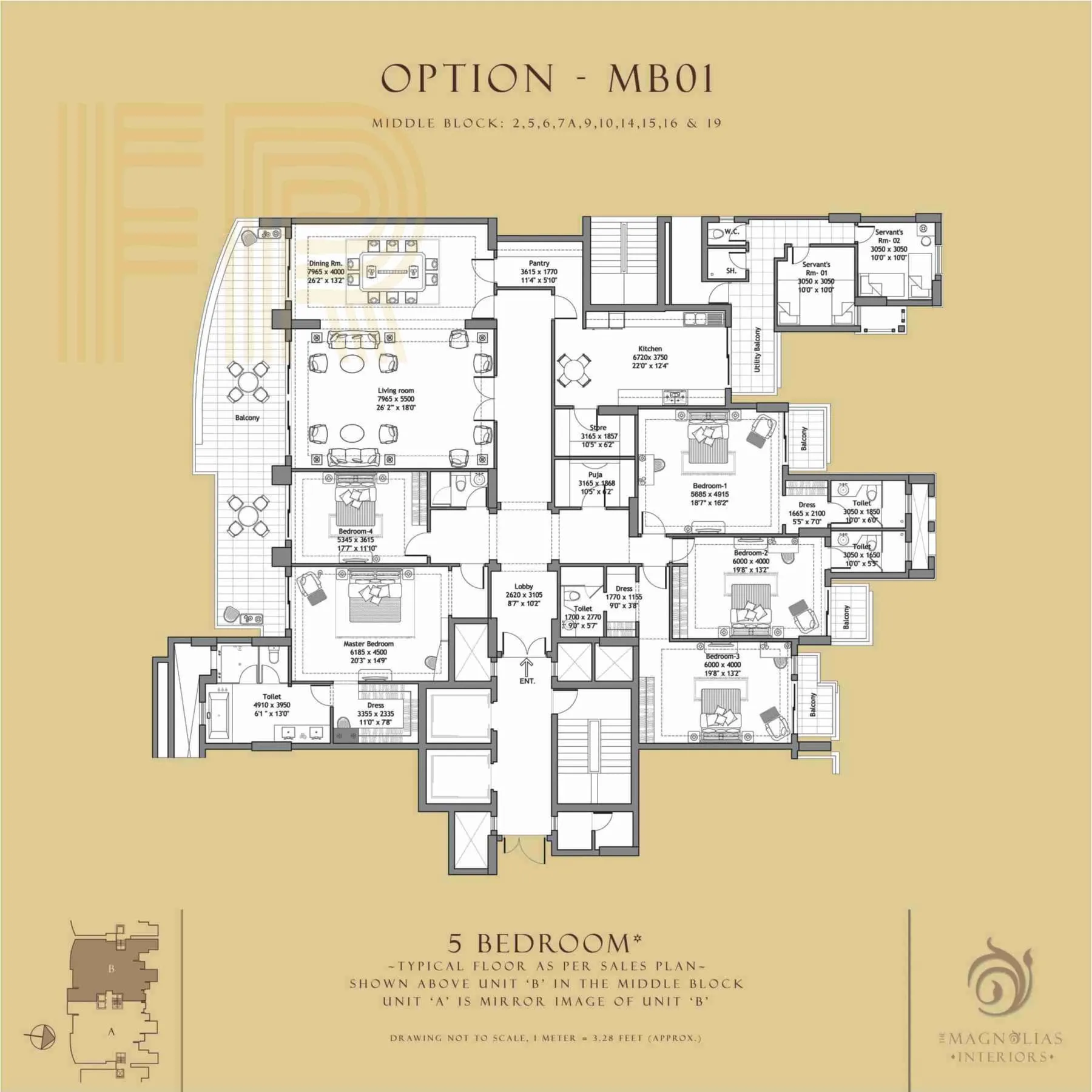 DLF Magnolias, floor plan 1