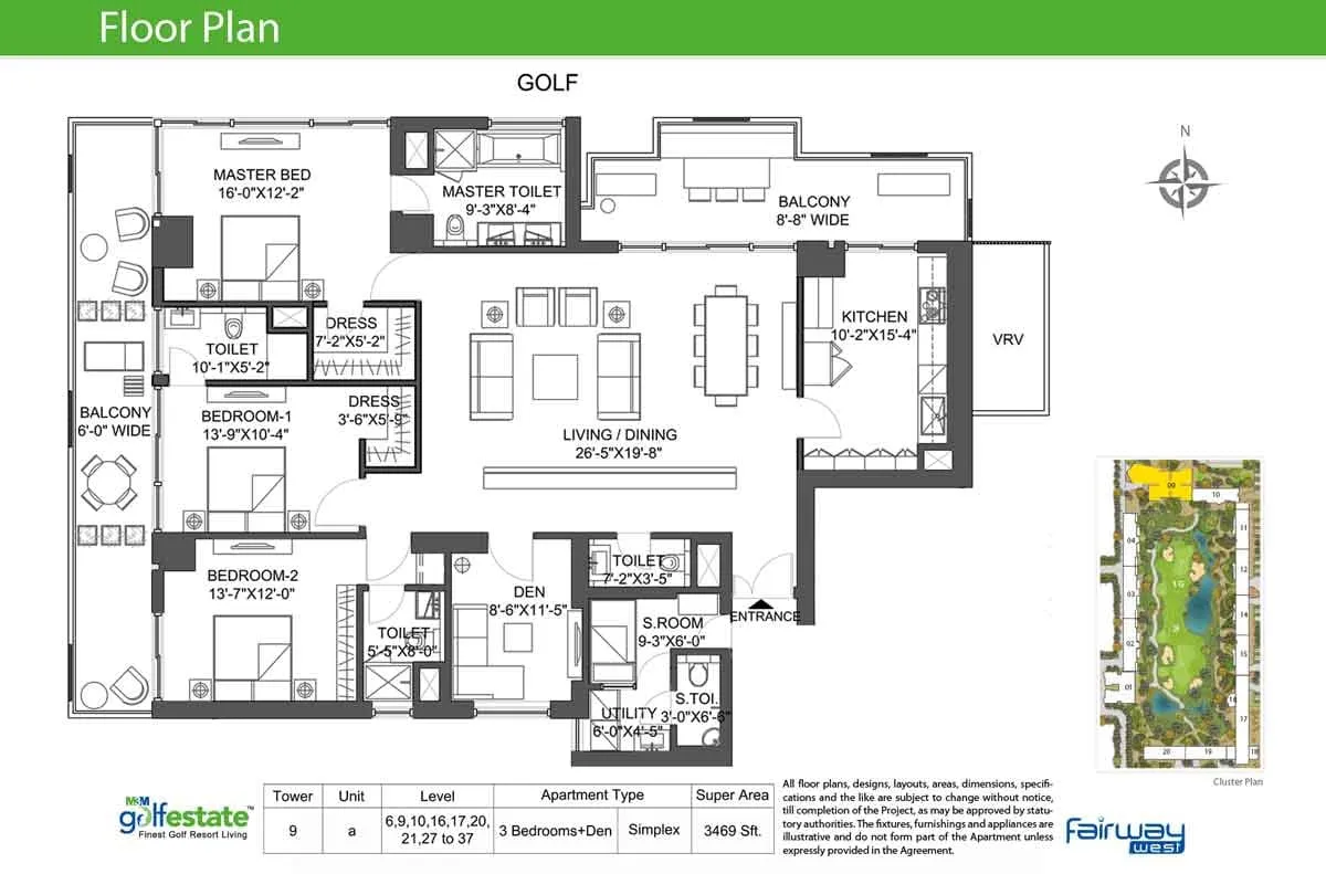 M3M Golf Estate, floor plan 2