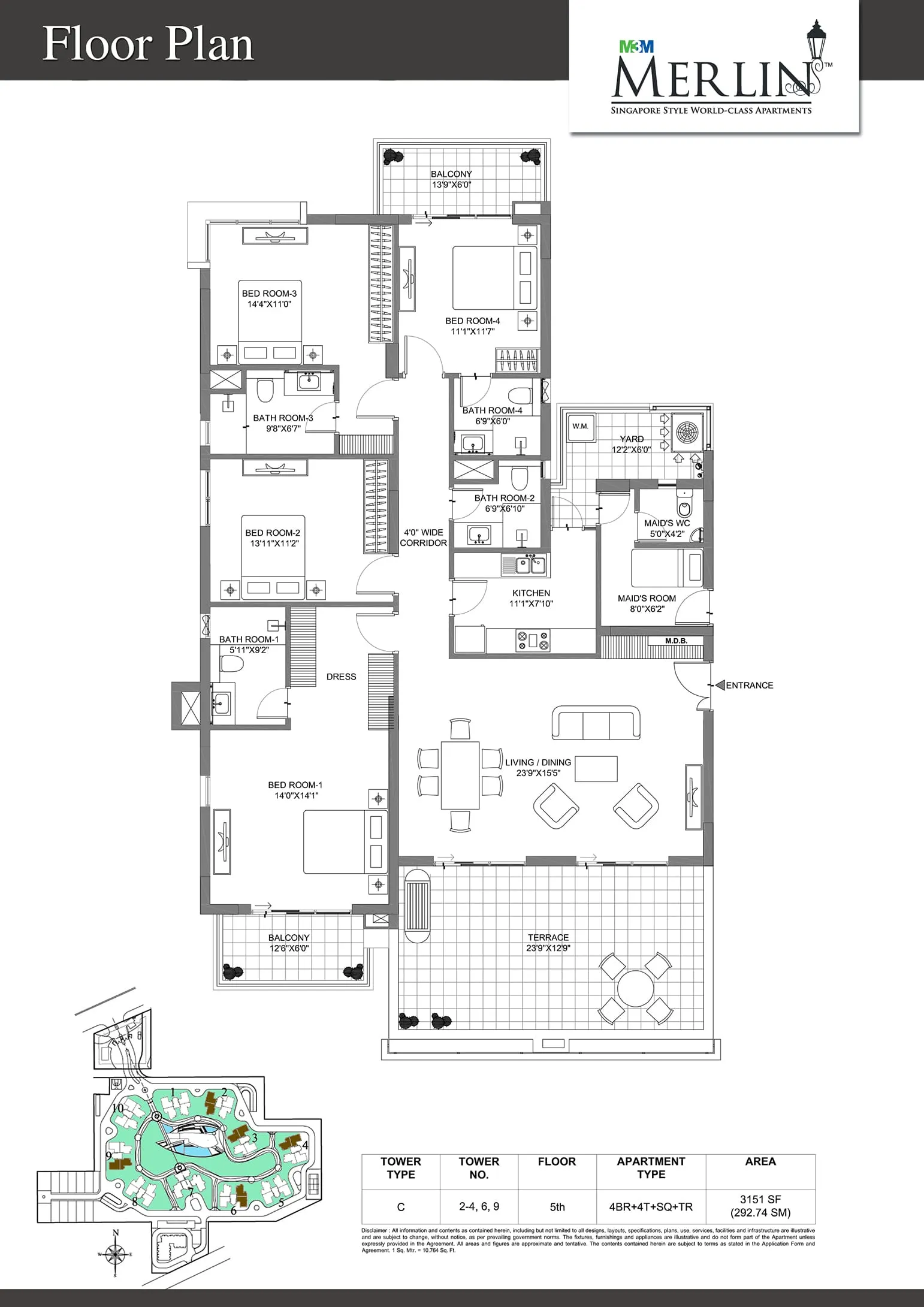 M3M Merlin, floor plan 2