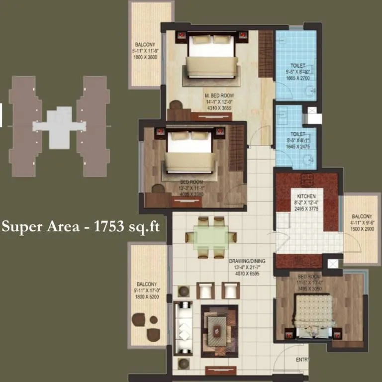 AIPL Club Residences, floor plan 2