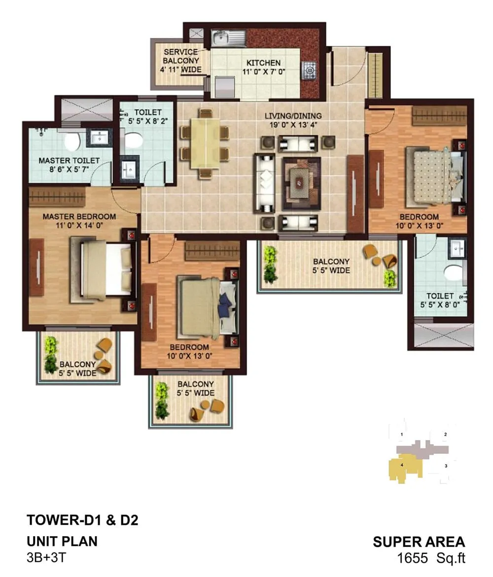 AIPL Zen Residences, floor plan 2