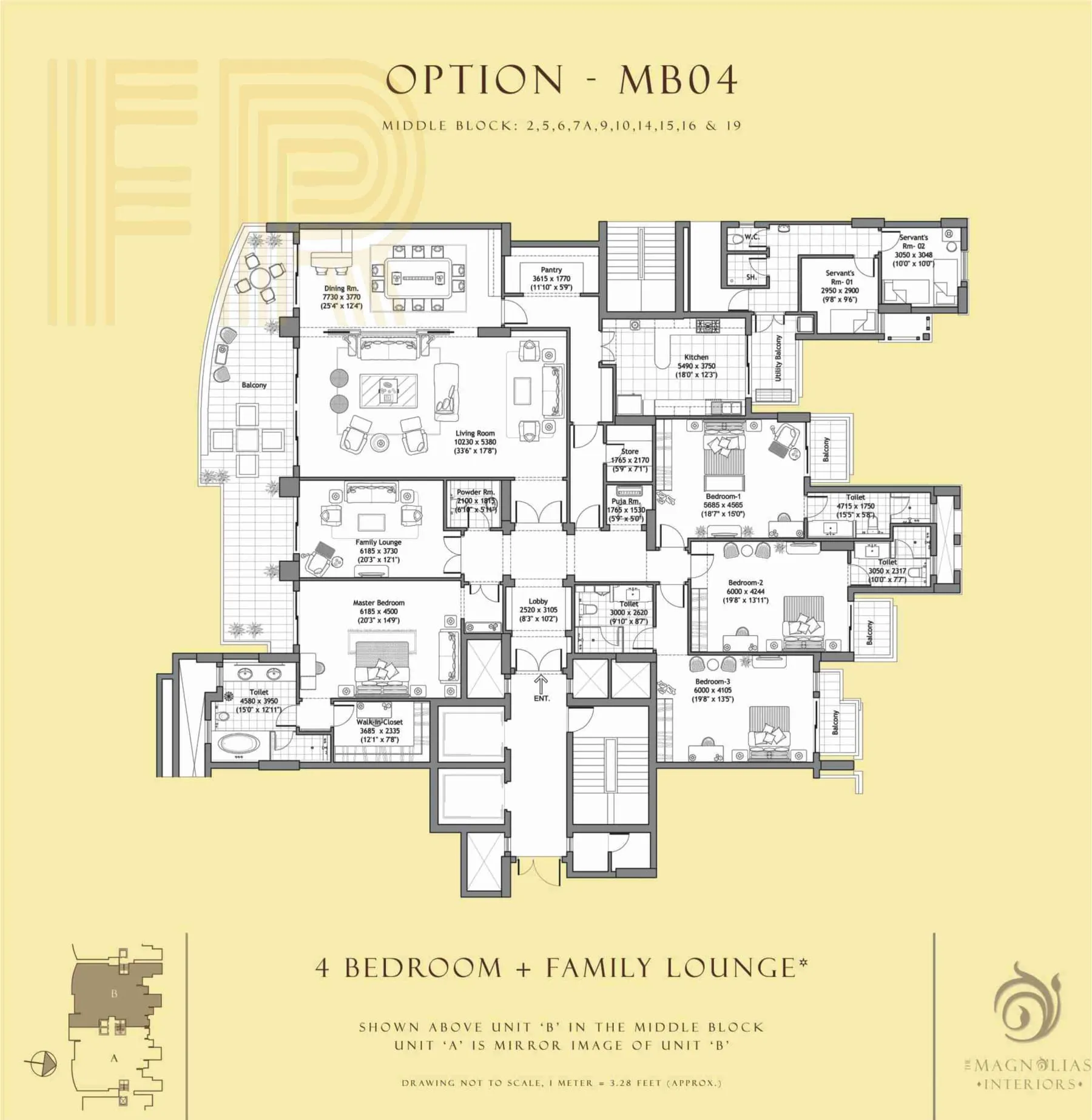 DLF Magnolias, floor plan 3