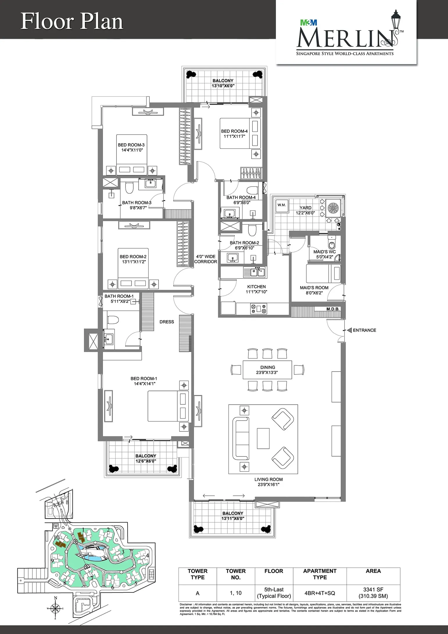M3M Merlin, floor plan 3