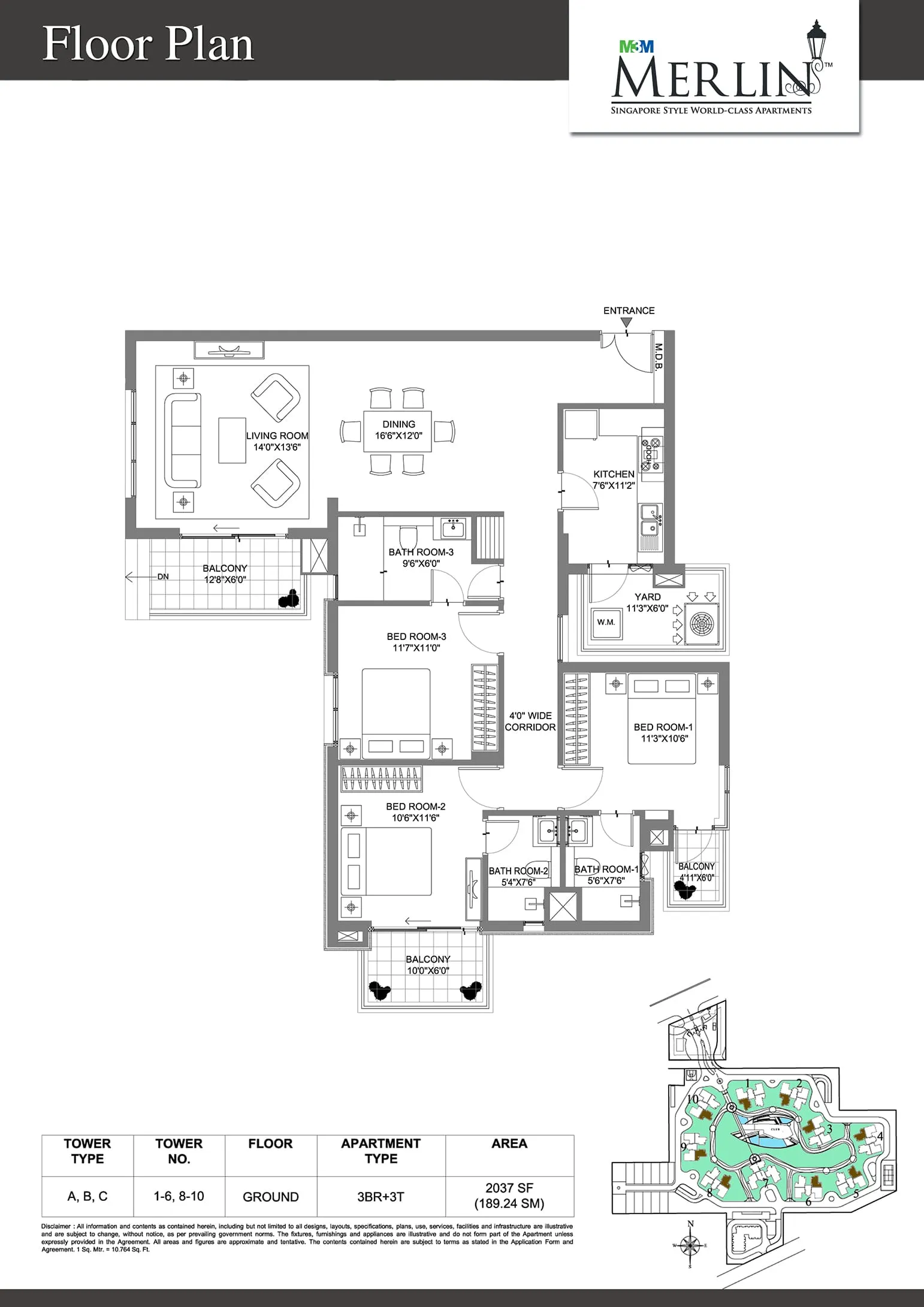 M3M Merlin, floor plan 5