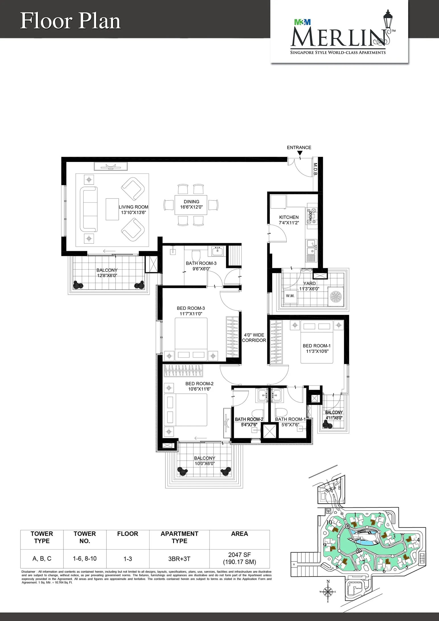 M3M Merlin, floor plan 6