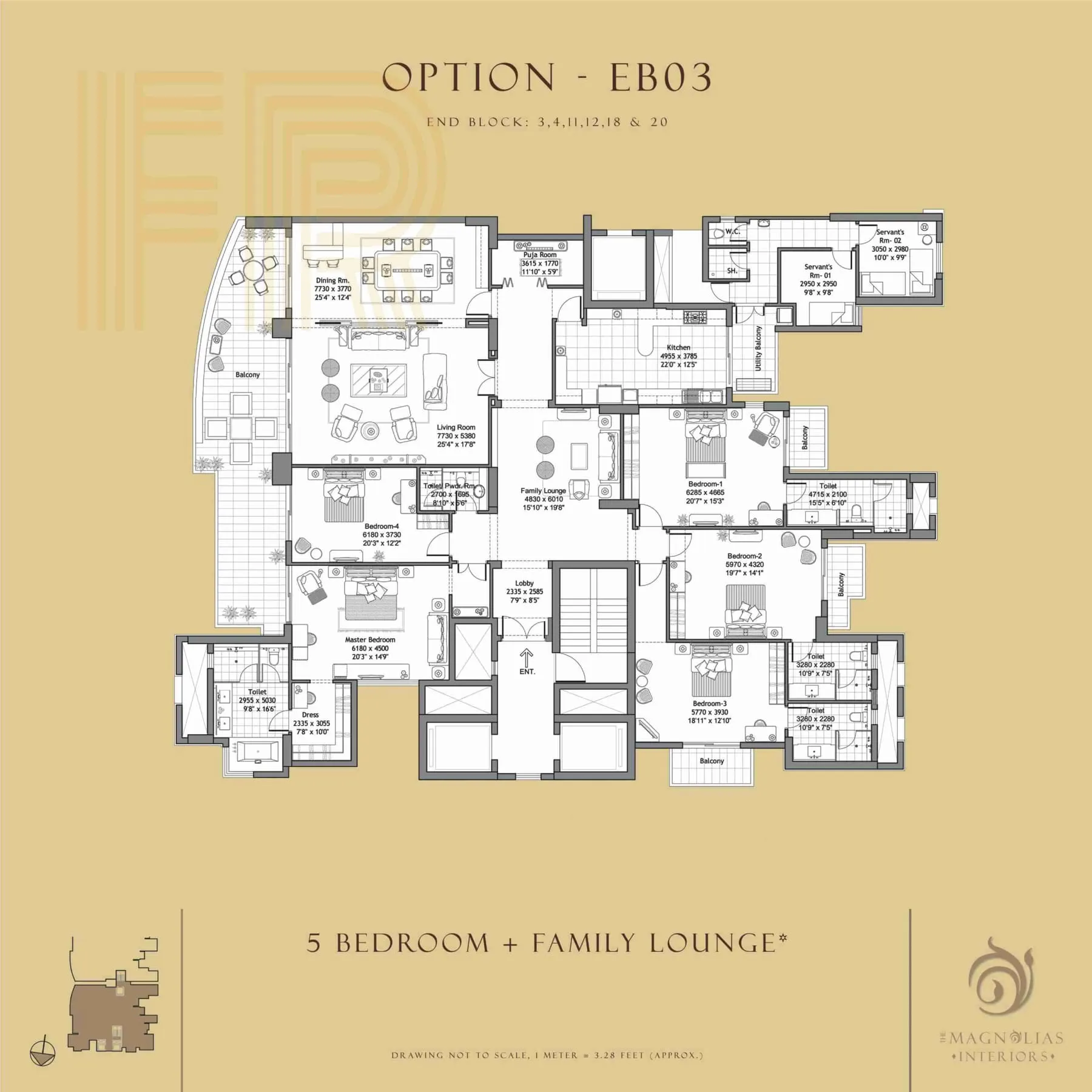 DLF Magnolias, floor plan 7