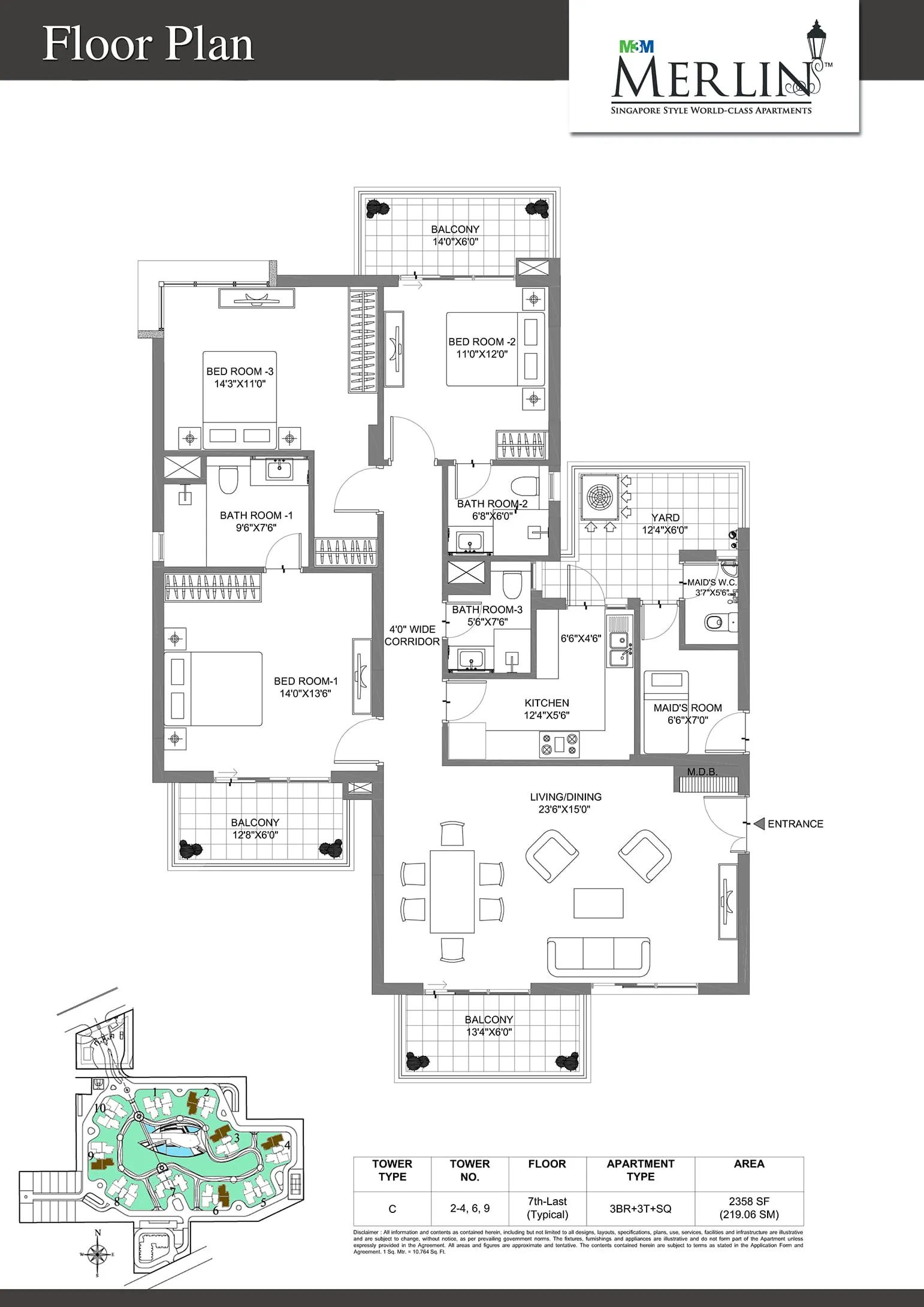 M3M Merlin, floor plan 8