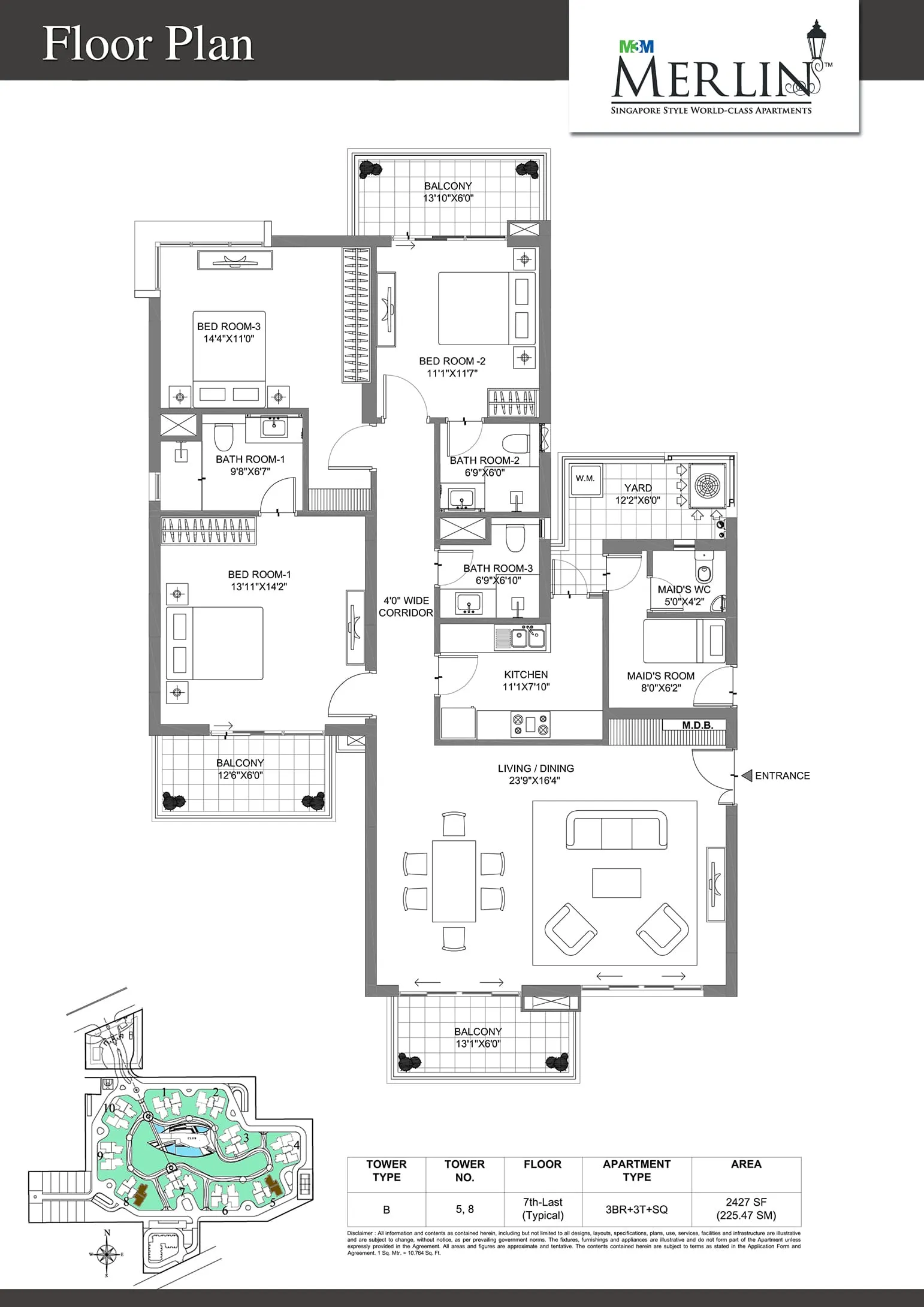 M3M Merlin, floor plan 10