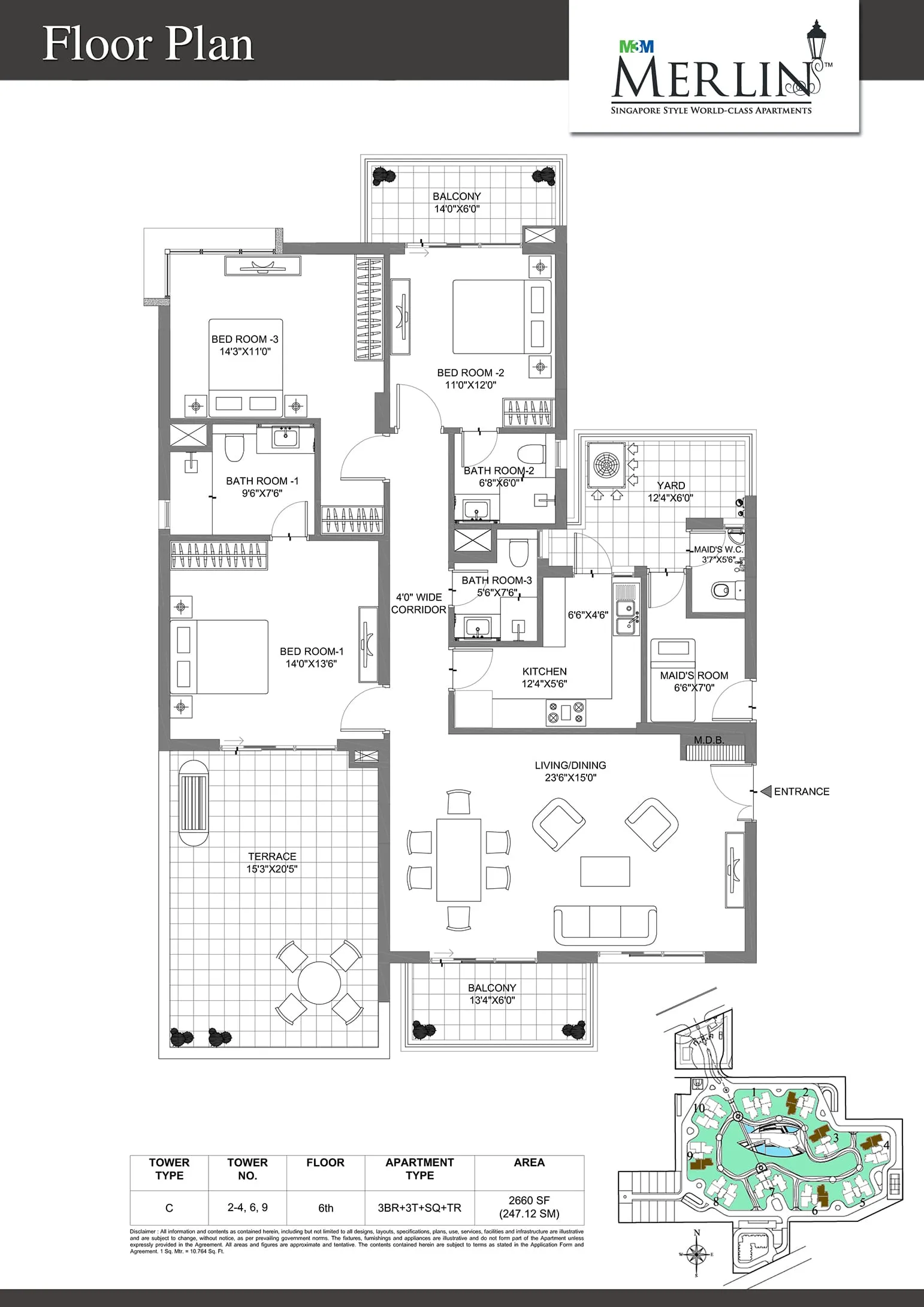 M3M Merlin, floor plan 11