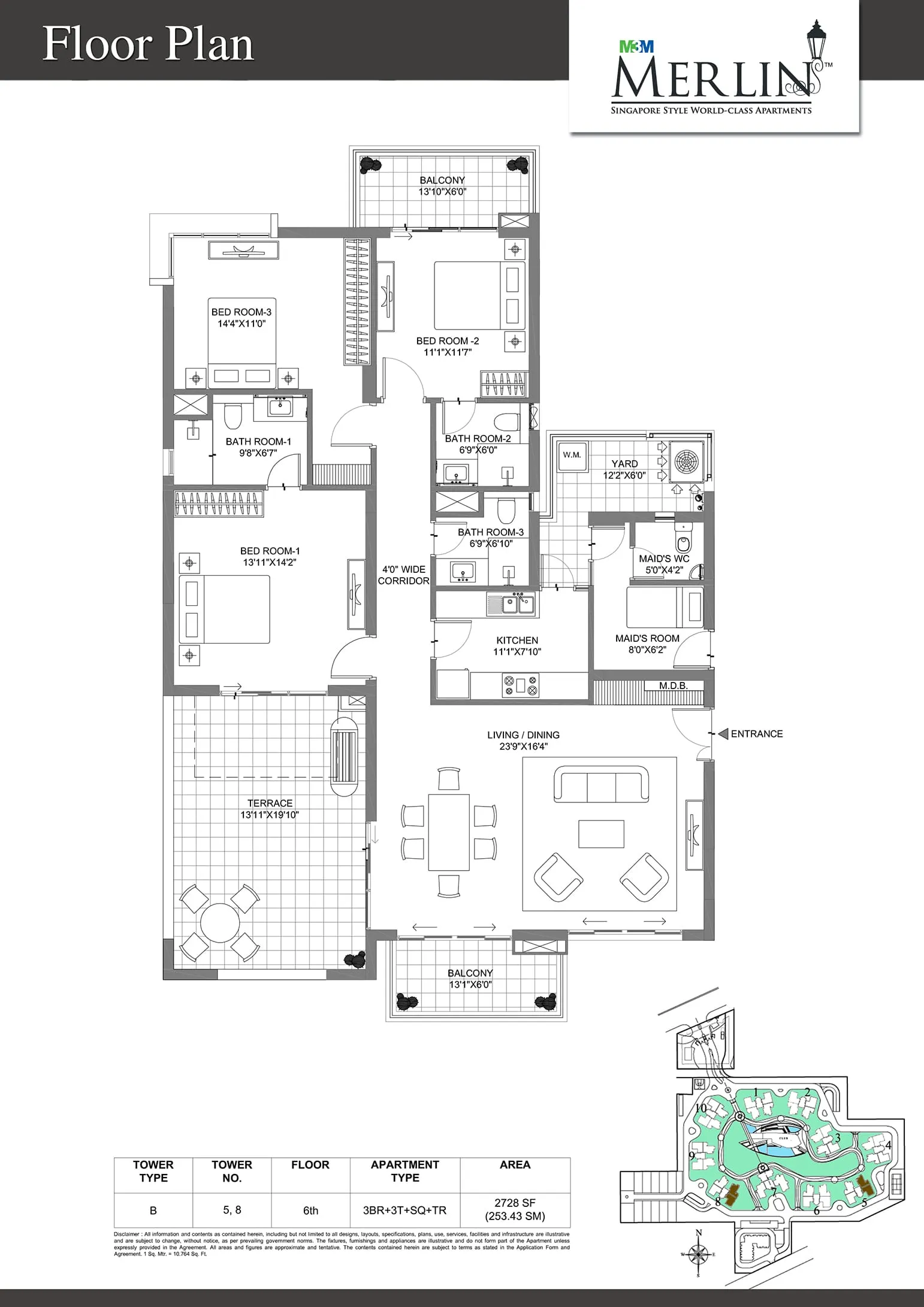 M3M Merlin, floor plan 12